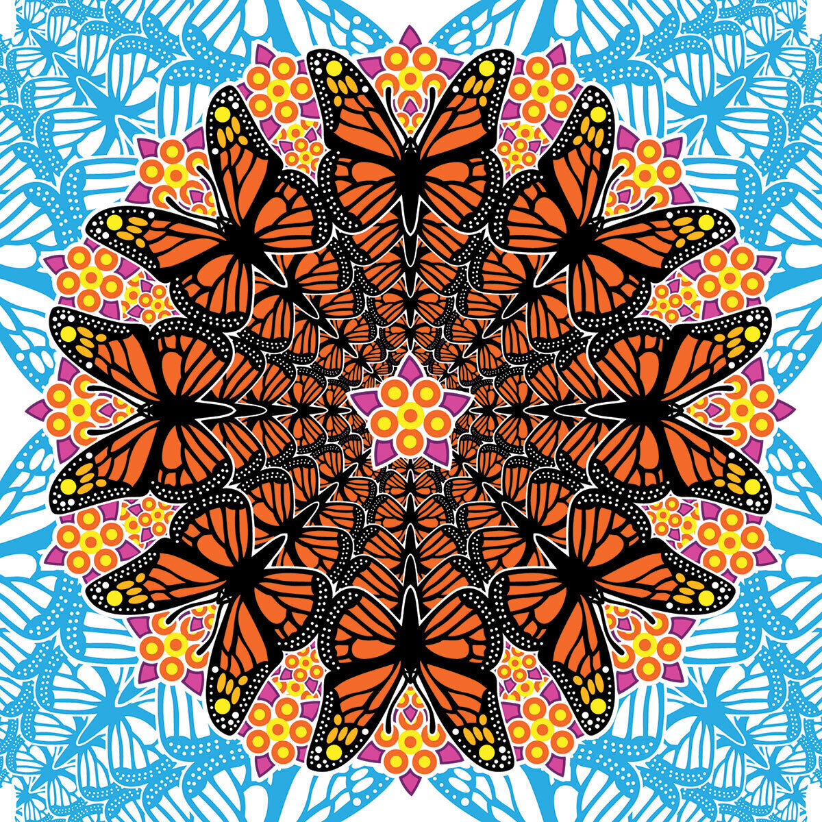 Free monarch kaleidoscope bandana