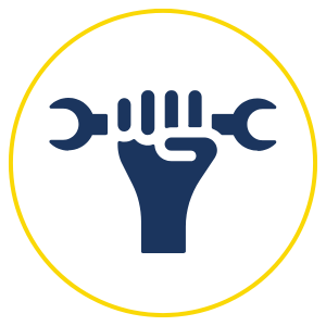 hand holding wrench icon