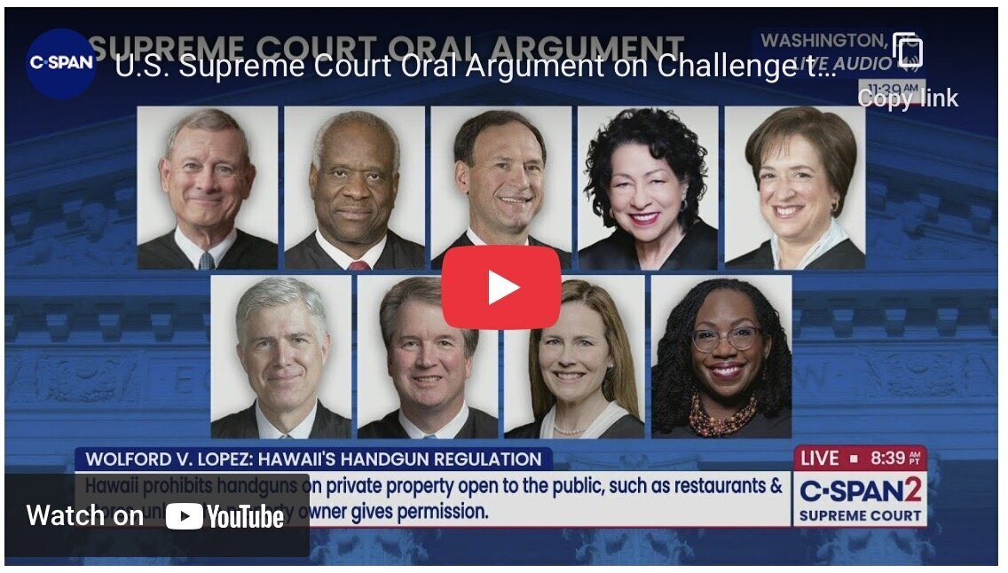 SCOTUS Weighs Hawaii “Vampire Rule” As Gun Owners Challenge Default Ban On Carry In Most Private Businesses ~ VIDEO