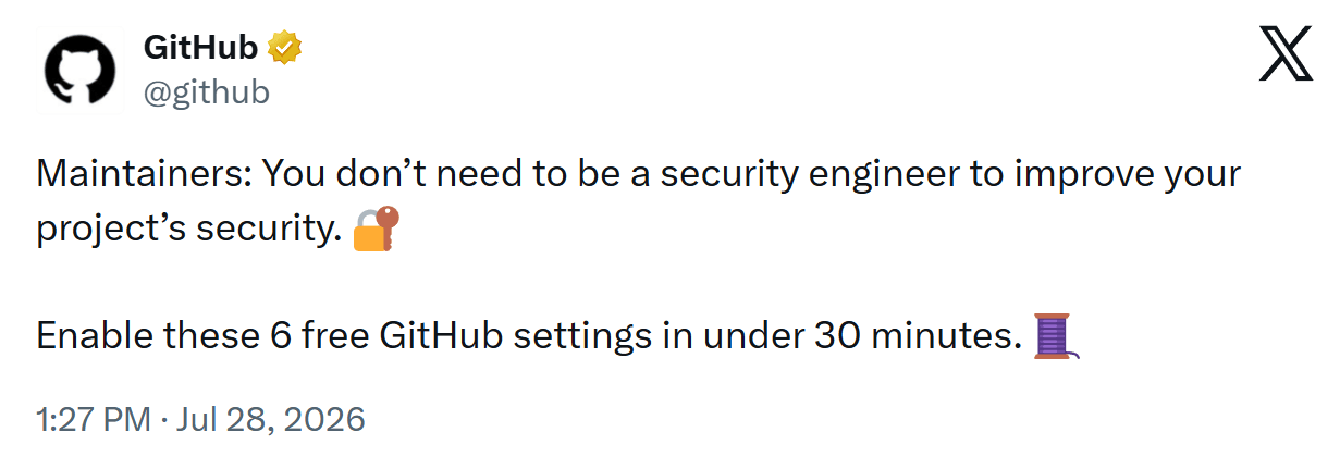 Improve your project's security, on X