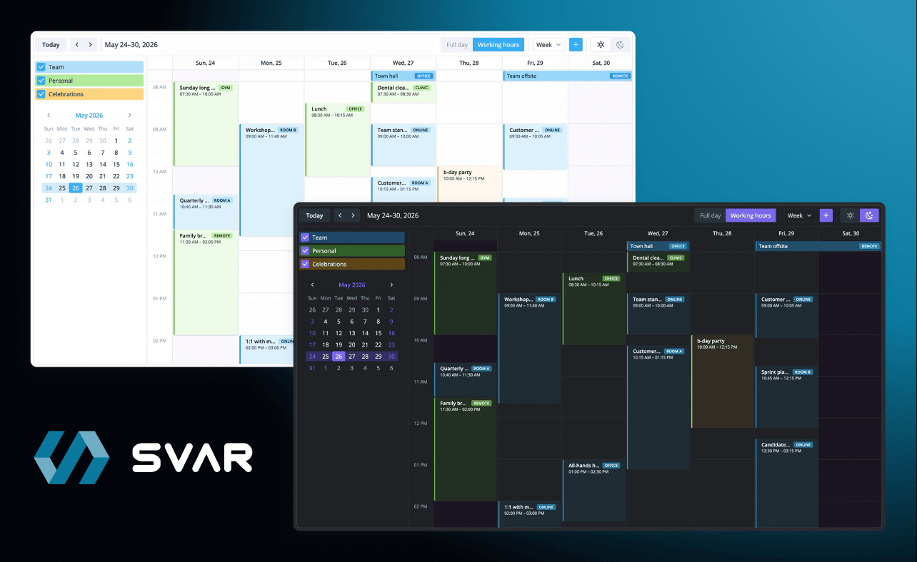 Svar React Calendar