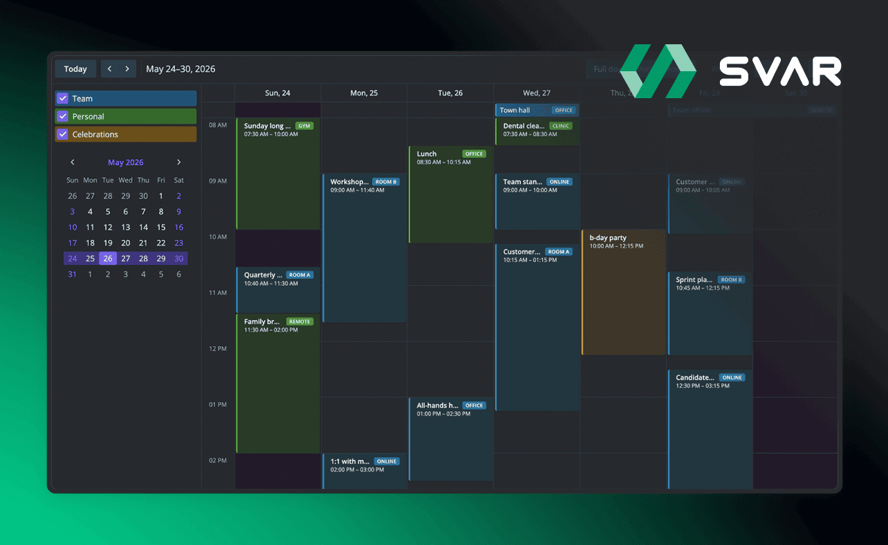 SVAR Vue Calendar