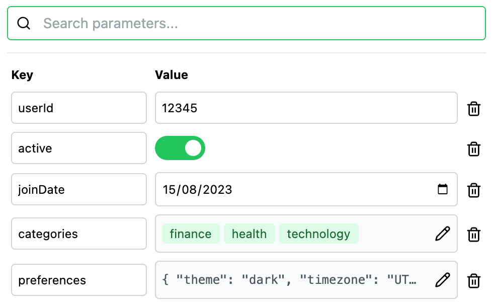Params Editor
