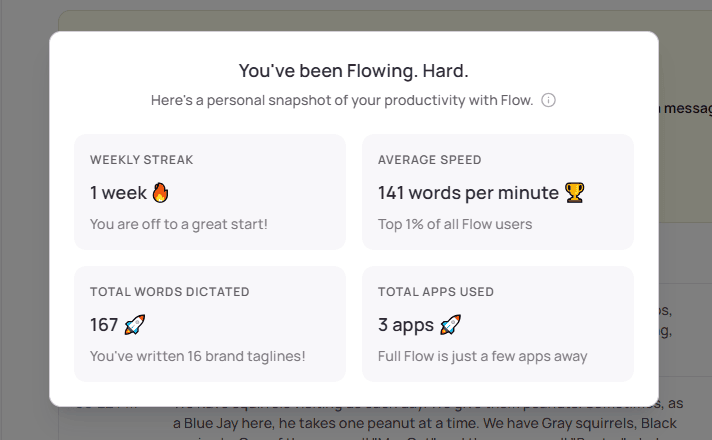 Viewing analytics in Wispr Flow