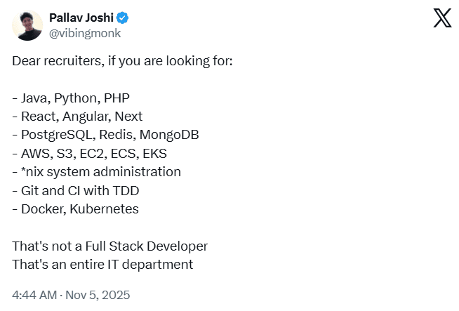 Recruiters are asking for too much, on X