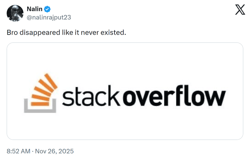 Stack Overflow dead, on X