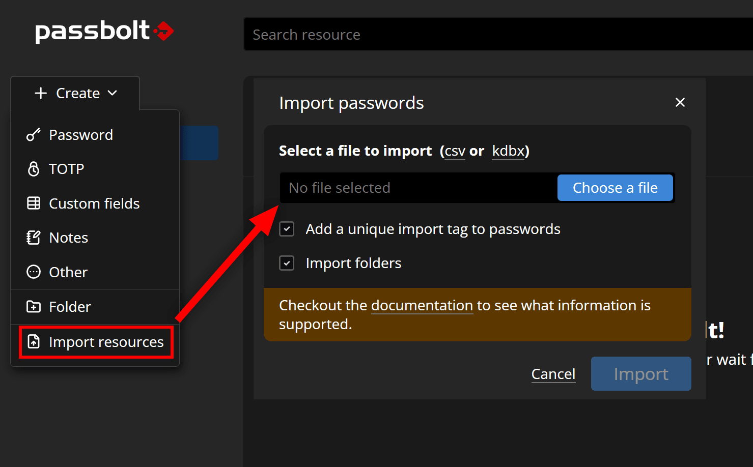 Importing passwords into Passbolt from a browser or password manager