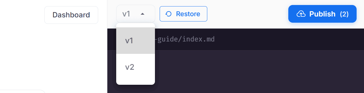 Page versions (revisions) in Crowdstake