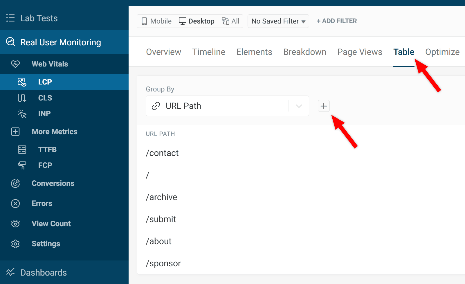 Enabling Heatmap View in the RUM tool in DebugBear