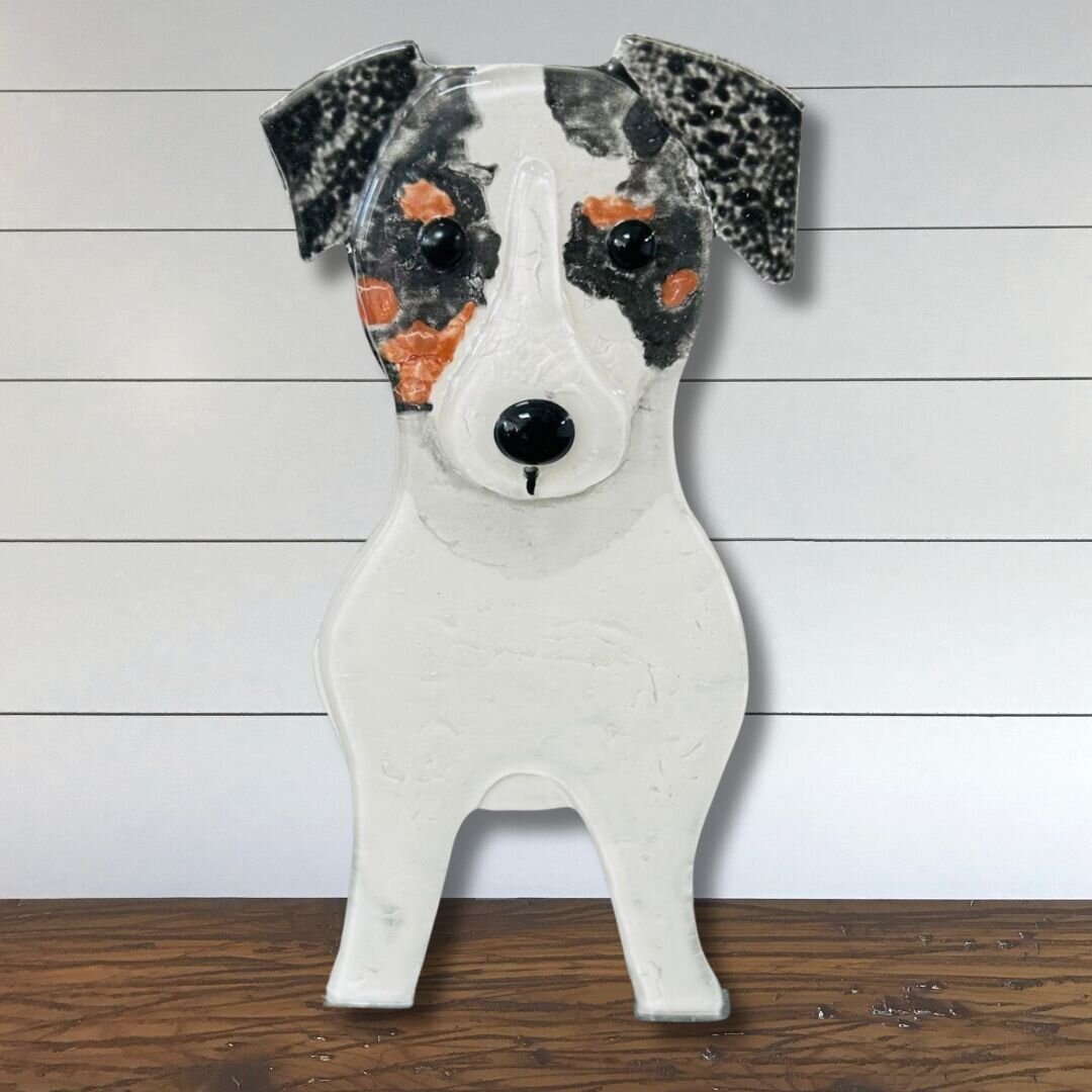 Example of a fused glass dog